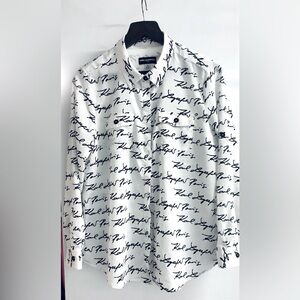 Karl Lagerfeld Paris Signature White/Black Long-sleeve Blouse